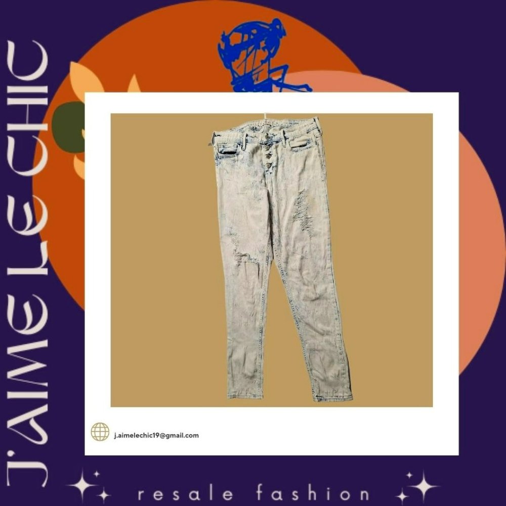 Hollister Bleached Washed Fashion Ripped Jeans